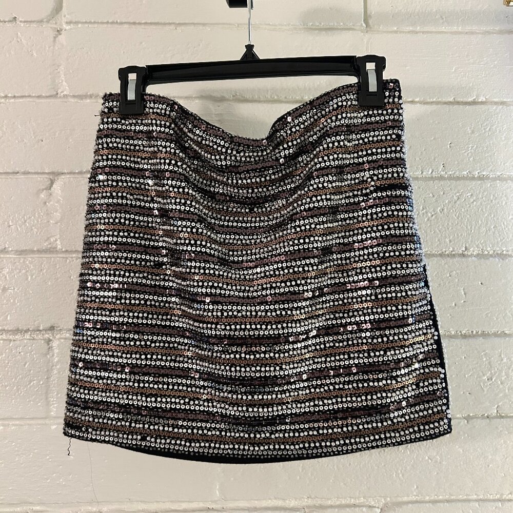 English Rose Beaded Sequin Mini Skirt US size Medium